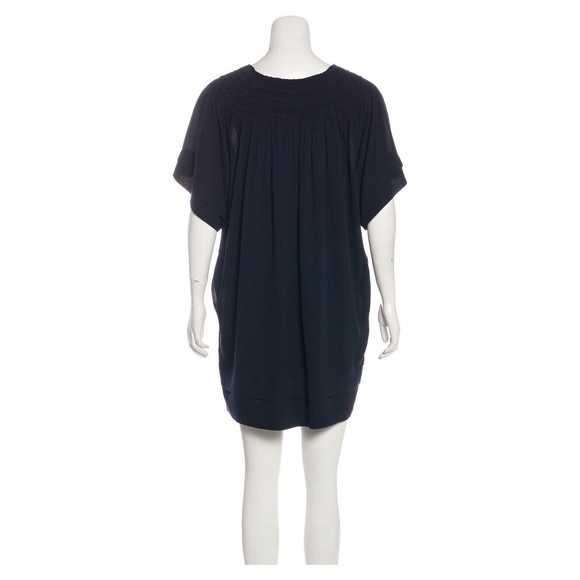 3.1 PHILLIP LIM Navy Blue Silk Short Sleeve Mini Dress US8 Medium - Picture 3 of 9